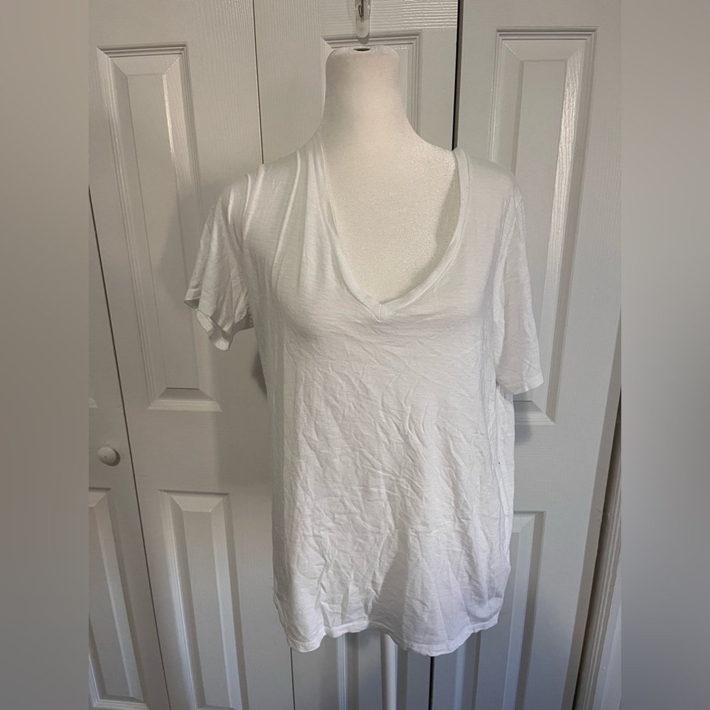 Marine Layer Boyfriend V-Neck White Size Small - Picture 2 of 4